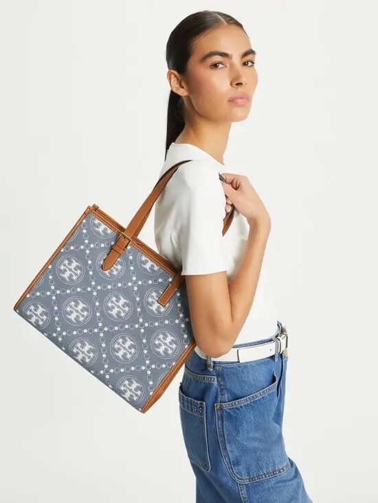 Tory Burch Handbags - TORY BURCH • Small T monogram denim tote purse